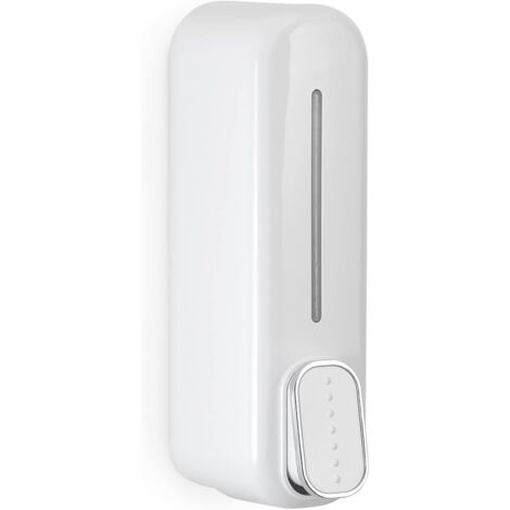 Dispensador de jabón manual de 300 ml, contenedor de gel de ducha exprimido de ABS para montaje en pared, ideal para casa u hotel, color blanco