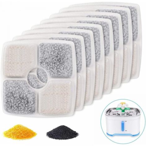 Filtros para bebederos de mascotas, paquete de 8 filtros de repuesto, filtros cuadrados para bebederos de perros y gatos.