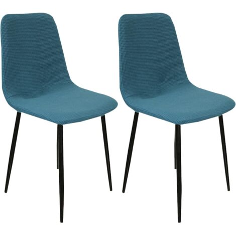 Juego de 4 fundas elásticas para sillas de estilo escandinavo, modernas fundas de jacquard azules para comedor, sala de estar, cocina, dormitorio, decoración del hogar.