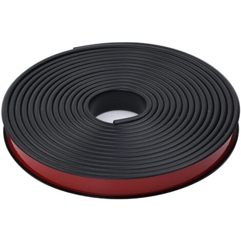 Canto adhesivo de melamina blanca en forma de U (25 mm), 2 m, sin planchado, para encimeras, roble, chapa de madera TPE suave, color negro