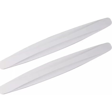 2 protectores universales para parachoques delantero y trasero de coche, flexibles, antiarañazos, autoadhesivos (blancos)