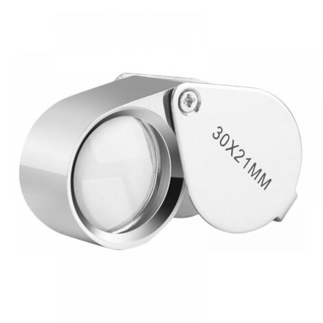 Lupa de joyero - Lupa de 30 x 21 mm - Lupa de bolsillo 10x - Lupa plegable de vidrio - Lupa de botánico (1 pieza) (1/5)