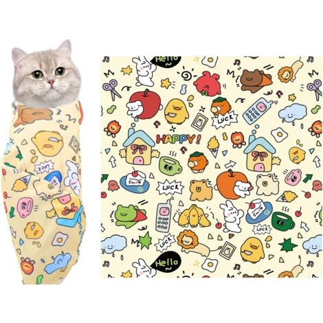 Manta para el aseo y corte de uñas de gatos, fácil y segura, con sistema de soporte, ideal para casa o para llevar (35 x 35 cm)