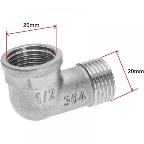 2 Piezas BSP 1/2 Pulgada De Acero Inoxidable, Rosca Macho A Rosca Hembra Accesorios De Plomeria Codos Reductores Internos Y Externos Para Conexion De Tuberias De Agua Sanitaria 88527184