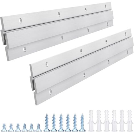 Kit de montaje en pared con ganchos en Z de aluminio para cuadros, espejos, paneles, obras de arte, armarios y pizarras blancas (30 cm - 1 par)