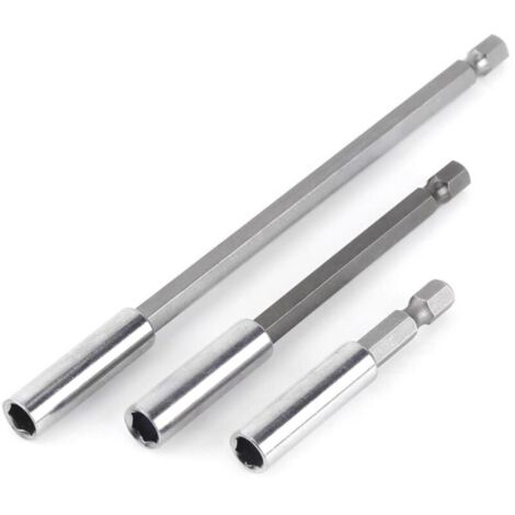 Portapuntas magnético para destornillador, extensión de vástago hexagonal de 60 mm, 100 mm y 150 mm (3 unidades de 1/4") (1/5)