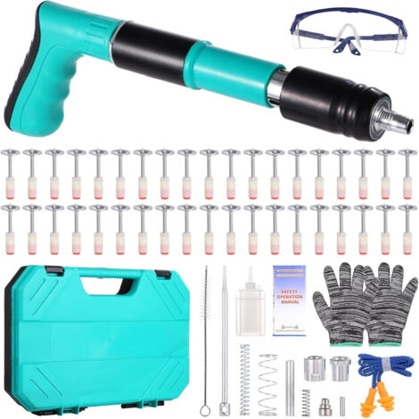 Clavadora remachadora, clavadora manual de acero de 5 velocidades, clavadora portátil para paredes de cemento, hogar y trabajos con carne.