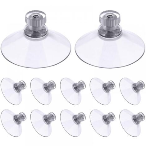 Lot de 30 Ventouses avec Filetage et écrous moletés 41 mm, Transparentes, pour Voiture, Camping, vitre, Pare-Soleil (1/5)
