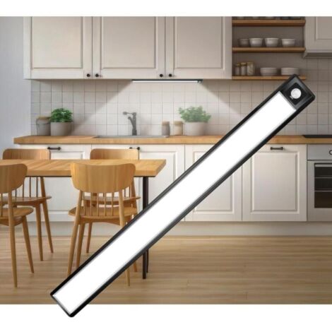 Lampe LED magnétique rechargeable, capteur intelligent, 3 modes de couleur, marche/arrêt automatique, sans perforation (noir, 40 cm) (1/5)