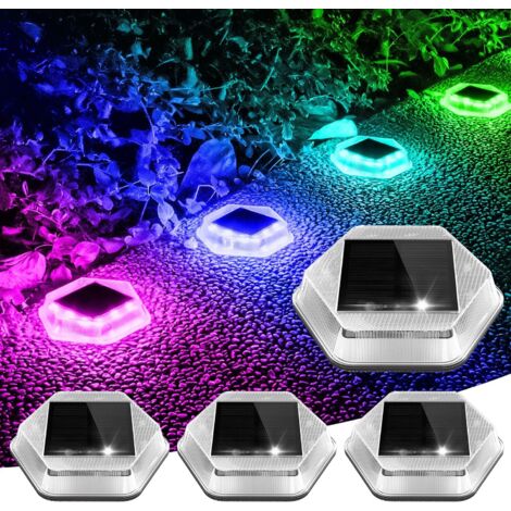 Lot de 4 lampes d'escalier solaires étanches de 1 200 mAh, avec allumage automatique par LED, pour jardins et terrasses (1/5)