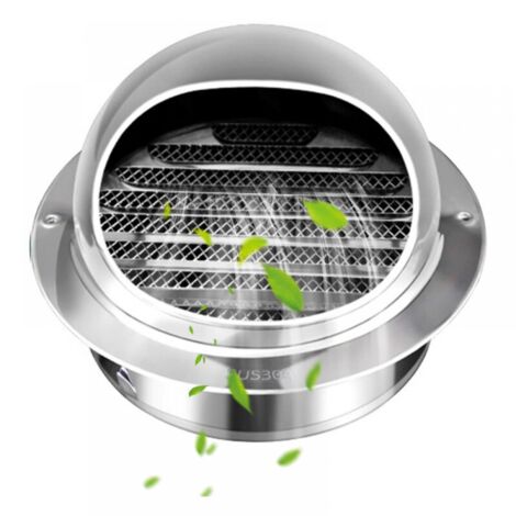 Grille d'Aération en Acier Inoxydable Rond avec Bouche Anti-insectes et Lamelles, Grille de Ventilation 150mm pour Mur Extérieur, Idéal pour Salle de Bains, Climatiseurs, Cuisine (1/5)