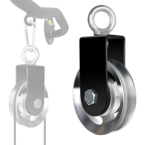 Poulie de Levage, Poulie de Câble 95mm Avec Support de Montage En u Roue de Levage de Rouleau Chargeant de Bricolage de Machine de Câble de Câble Métallique (1/5)