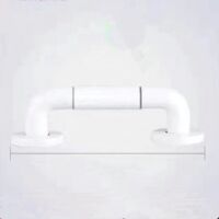 Barra de Agarre para Inodoro Blanca de 30 CM, Barras de Agarre para Baño con Mango Antideslizante de Acero Inoxidable, Barra de Agarre para Ducha con Círculos de Luz