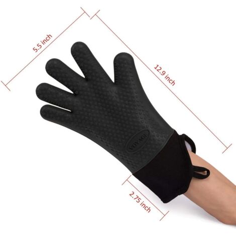 Ofenhandschuhe Aus Silikon Set – Hitzebeständig Bis 230°C, Rutschfest (2 Handschuhe, 2 Topflappen, 2 Fingerschutz)
