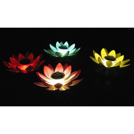 Solar-Lotus-Laterne, schwimmende Pool-Lichter für den Außenbereich, RGB-LED-Solarlichter, wasserdicht, Lotusblumenform, schwimmende Lampe für Teich, Garten, Pool, Brunnen, Aquarium (rot)
