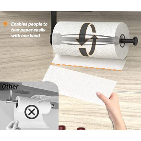 Toilettenpapierhalter Aus Edelstahl – Wandmontage, Mattschwarz Mit Federbelasteter Rolle