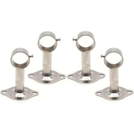 4 Supporti Per Aste Tende Jingming - In Ferro Verniciato Nero, Per Diametri Fino A 22 Mm, Facili Da Installare