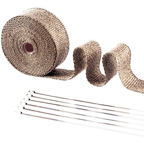 Nastro Termico Ceramico 50mm X 10m + Fascette Acciaio - Resistente Fino A 500°C Per Tubi Scappamento - Foto 8