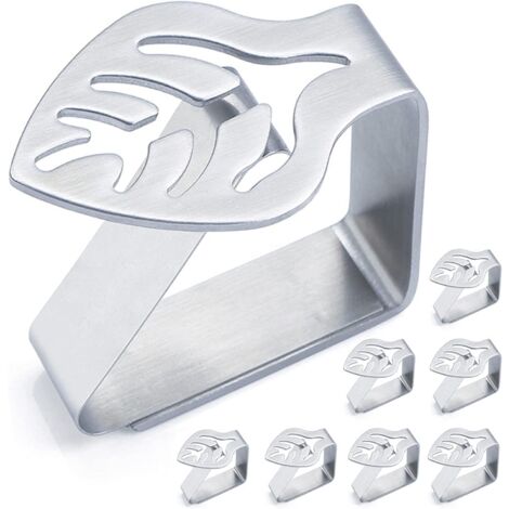 Set Di 12 Mollette Per Tovaglia In Acciaio Inox, Per Tavoli Fino A 4 Cm, Antivento E Antimacchia