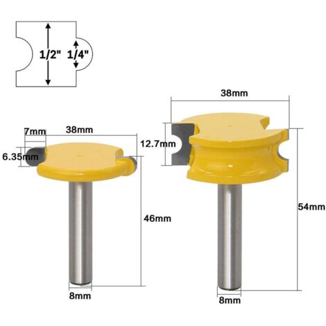 YONICO Fresa Per Pannello Rialzato Per Sportello Armadio - Diametro 51mm, Codolo 1/4", Lama In Carburo Di Tungsteno, Per Legno E Falegnameria