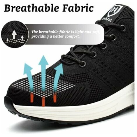 Scarpe Antinfortunistiche Uomo/Donna Con Puntale In Acciaio E Suola Anti Foratura - Design Con Pulsante