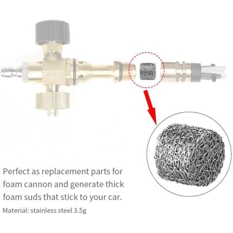2 Set Kit Ugello Per Cannone Schiuma 1,1mm Con Rete, Filtri E Spazzole - Ricambio Universale Per Idropulitrice - 3