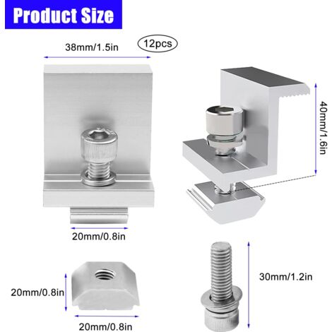 Kit Staffe A Z Per Pannelli Solari – 8 Pezzi In Alluminio, Con Bulloni, Per Roulotte, Barche, Tetti