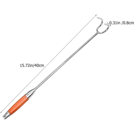 2 PZ GANCI A T Manico A T In Acciaio Inox Gancio Disossato