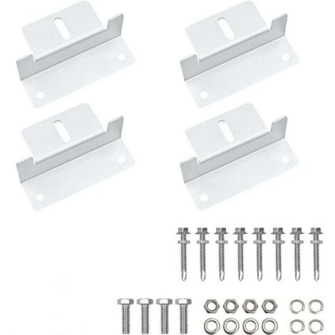 GOURIDE Kit 4 Staffe Di Montaggio Laterale Per Pannelli Solari - Per Yacht, Barche, Camper, Tetti, Colore Bianco