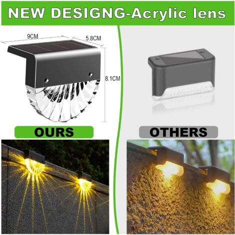 Fosingut Applique da Esterno Solare 4 Pezzi,CCT Luci da Esterno Giardino Solari Su Giù Regolabile Design,Impermeabile IP65 Lampada da Parete a Energia Solare per Recinzione,Patio,Corridoio,Percorso