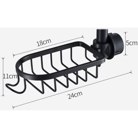 SpaceAid Supporto per shampoo a 4 ripiani per doccia, portasapone autodrenante, per bagno e lavello della cucina, portasapone in acciaio inox (nero