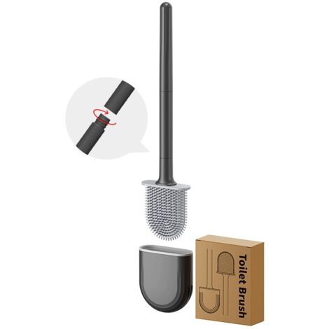 Set Stantuffo E Scopino Per WC 2 In 1 In Silicone – Con Supporto Ventilato Antigoccia, Design Salvaspazio - 2