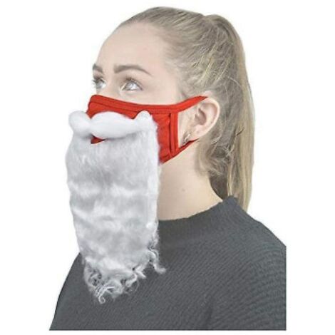 Máscara De Santa Claus Navidad Látex C/ Cabello Y Barba Color Blanco