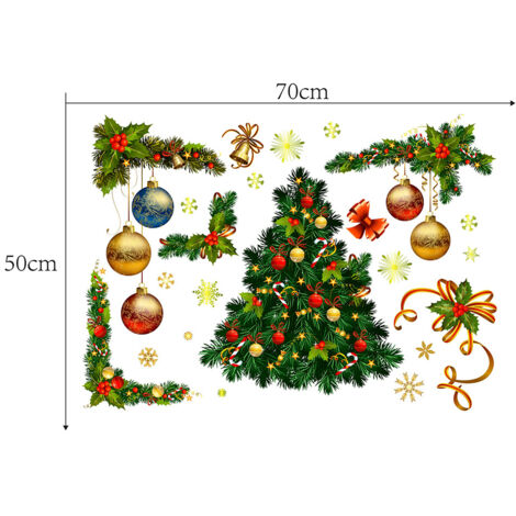 3pzs Pegatinas Navideñas De Gel Para Decoración De Ventanas Variocolor