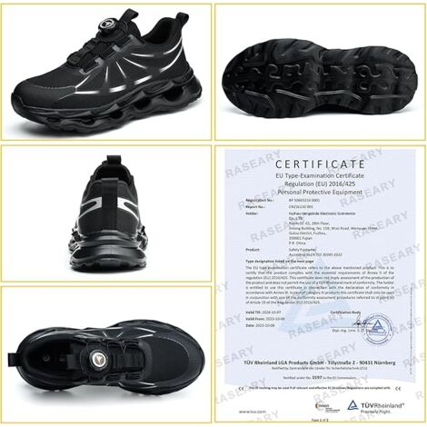 Zapatos de trabajo para hombre y mujer, con puntera de acero y
