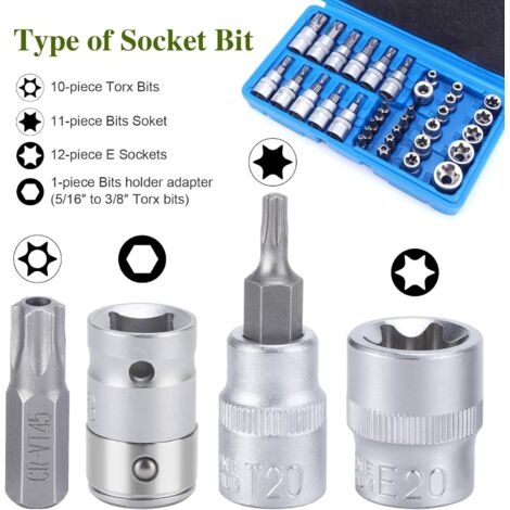 MIVOS Juego De 9 Llaves Torx Con Estrella T10-T50 / Juego De