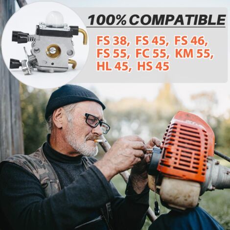 Carburatore HOODELL Per Decespugliatore FS55 Con Kit Ricostruzione - Easy Start, Per FS55R FS45 FS3