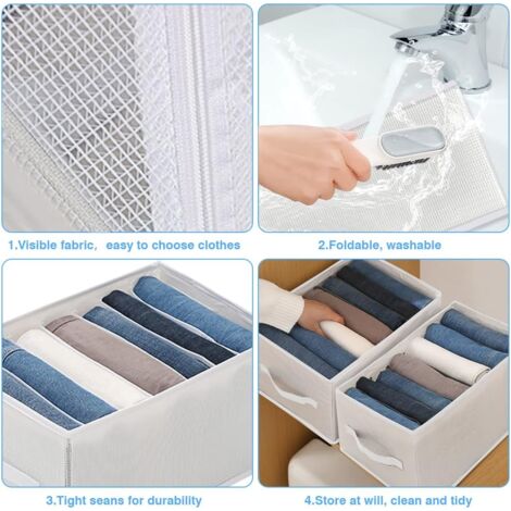 Cajón Plegable Organizador De Tela Con Ventana – Guarda Camisetas, Leggings, Jeans, Ideal Para Armario O Estantería
