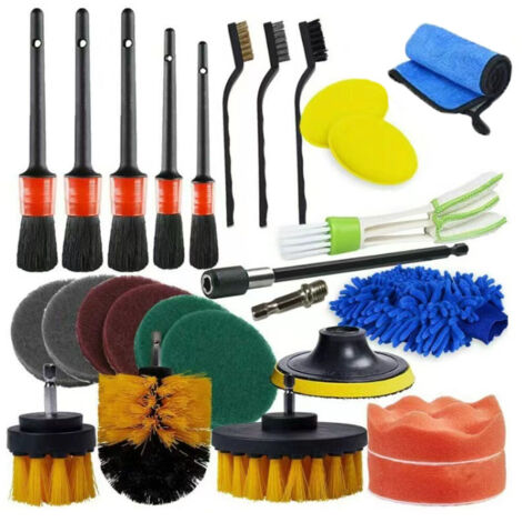 Kit De Limpieza Para Alcantara Y Cuero De Coche – Cepillo Y Paño FoxedCare Detailmate