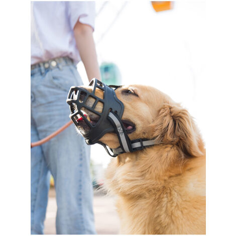Bozal Para Perros Pequeños Y Medianos – Transpirable, Antimordeduras, Con Tiras Reflectantes Nocturnas