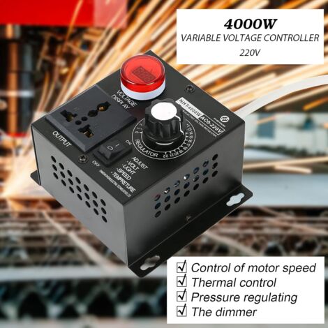 Regulador De Voltaje SCR 4000W 220V AC - Controla Velocidad De Motores, Luz O Temperatura, Compacto Y Genérico