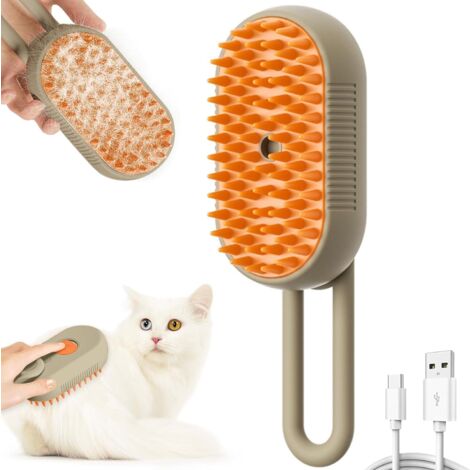 Cepillo Con Vapor Para Gatos Y Perros 3 En 1 - Desenreda, Limpia Y Relaja El Pelaje, Diseño Ergonómico