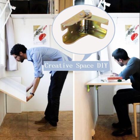 4 Patas De Mesa Plegables Con Autobloqueo - Bisagras De 90° En Hierro Zincado, Para Mesas, Camas, Sofás