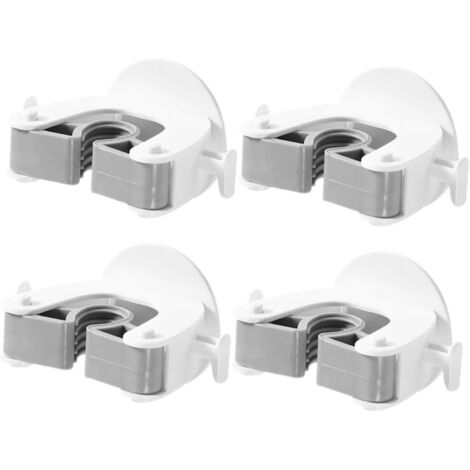 Soporte Para Escobas Y Fregonas De Acero Inoxidable - 3 Posiciones, 4 Ganchos, Para Pared (Gris)