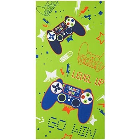 Toalla De Playa Minecraft Para Niños - 70x140 Cm, 100% Algodón, Diseño Zombi Y Enderman, Azul Y Verde