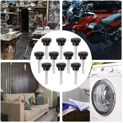 Uxcell 2-Pack Pomos De Sujeción En Forma De Estrella, M8x35mm Rosca Macho Reemplazo De Mango De Tornillo De Apriete A Mano [60mm, Negro] | En Línea