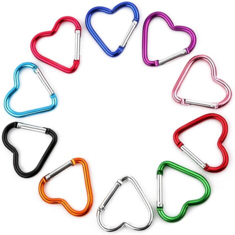30 Mosquetones Pequeños En Forma De Corazón - Aleación De Zinc, Colores Suritdos, Para Llaveros, Mochilas Y Manualidades