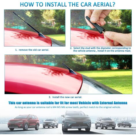 Antena Corta Para Coche, Antena Corta Universal Amplificada Para Radio