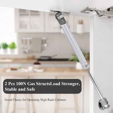 2PCS 100N Gas Struts Furniture Hydraulic Spring Gas Shocks Pneumatic Arm for Lifting Door Cabinet Kitchen Furniture Cupboard Wardrobe Bedroom Hinge Damper