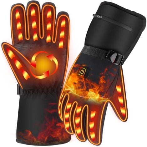Heated Gloves, Winter Gloves for Men and Women, Electric Gloves for Cold Weather, 3 Temperature Level Hand Warmers, Waterproof Warm Thermal Gloves for Skiing, Snow, and Running